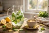 cucumber mint detox water and ginger tea for weight loss